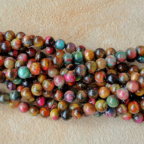 Tiger Eye M&Ms Round Beads - 8mm