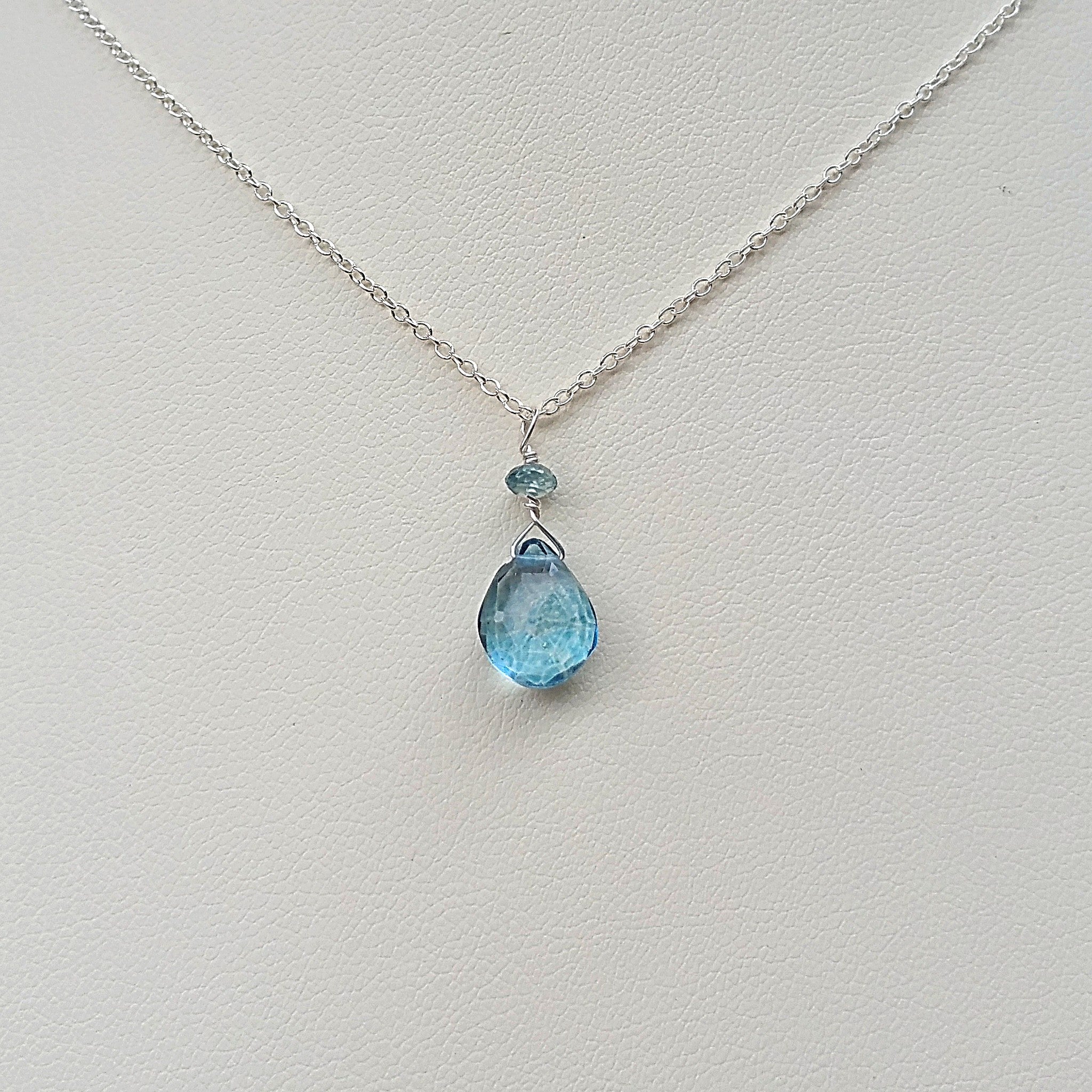 【U LAN】24SS★ [LAN ARCHIVE] Blue Needle Stone Necklace 14mm Blue Needle Quartz Pendant | Healing Sounds