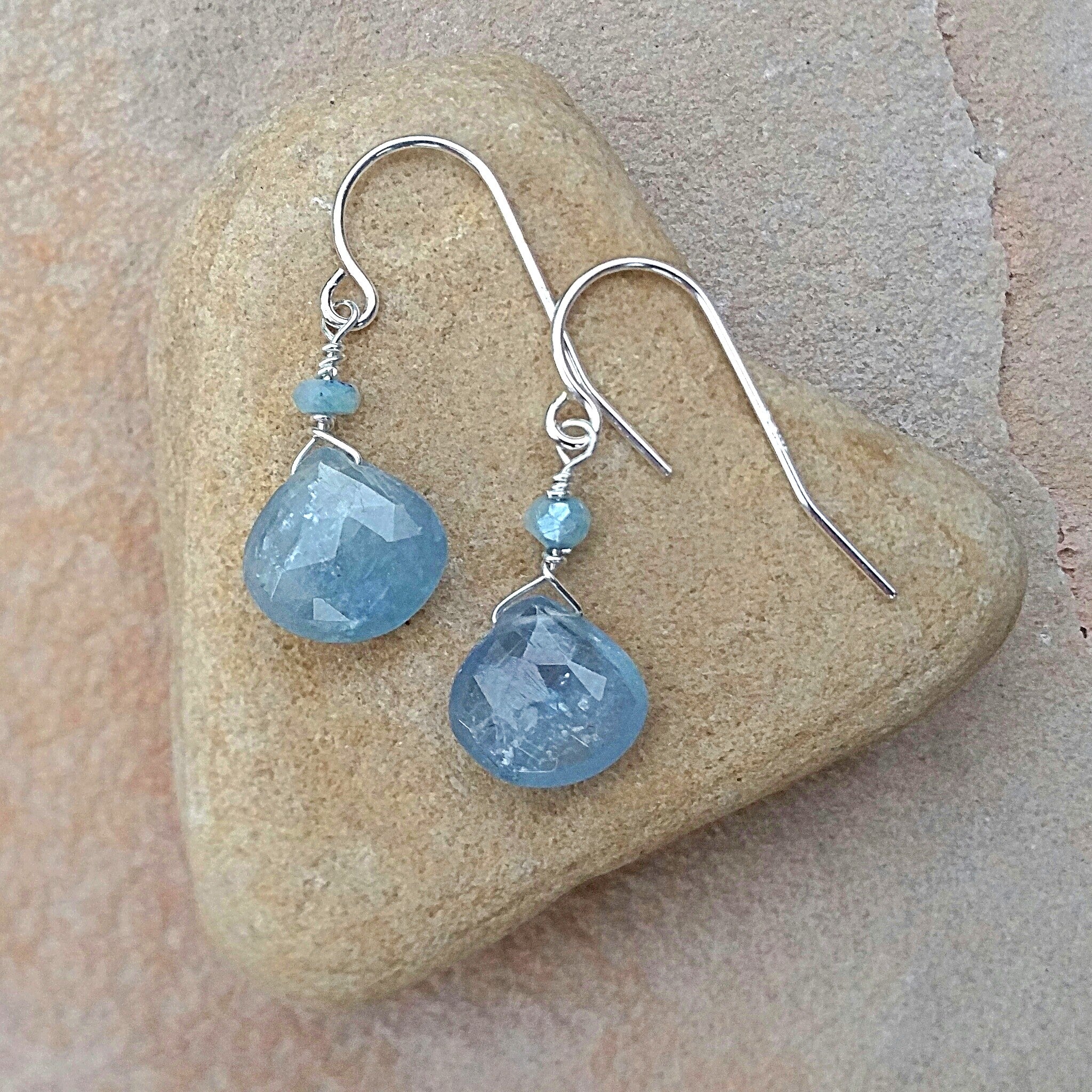 Green Kyanite Drop Earrings - Rubarb Jewelry