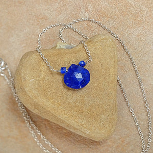 Lapis Drop Pendant Necklace - Rubarb Jewelry