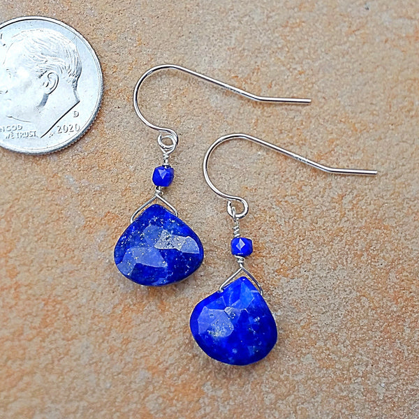 Lapis Drop Earrings - Rubarb Jewelry