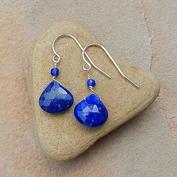 Lapis Drop Earrings - Rubarb Jewelry