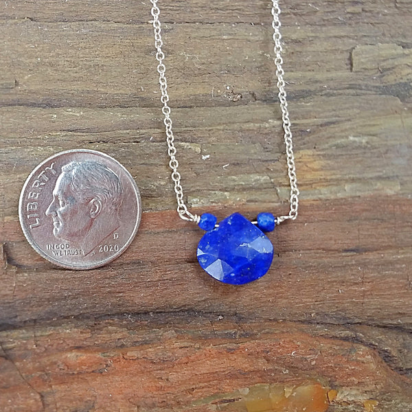 Lapis Drop Pendant Necklace - Rubarb Jewelry