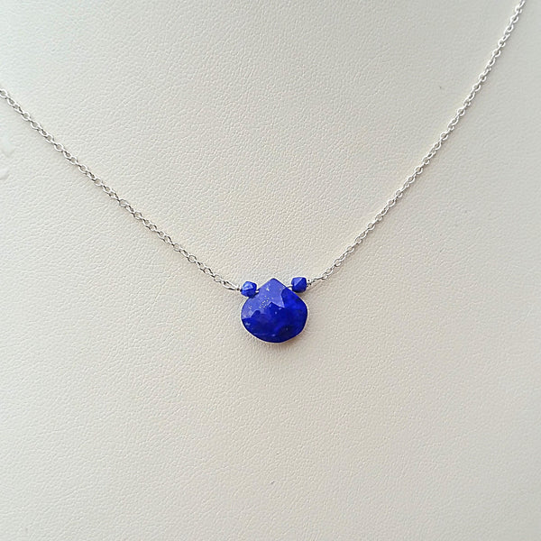 Lapis Drop Pendant Necklace - Rubarb Jewelry