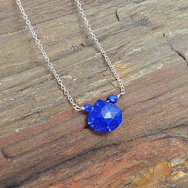 Lapis Drop Pendant Necklace - Rubarb Jewelry