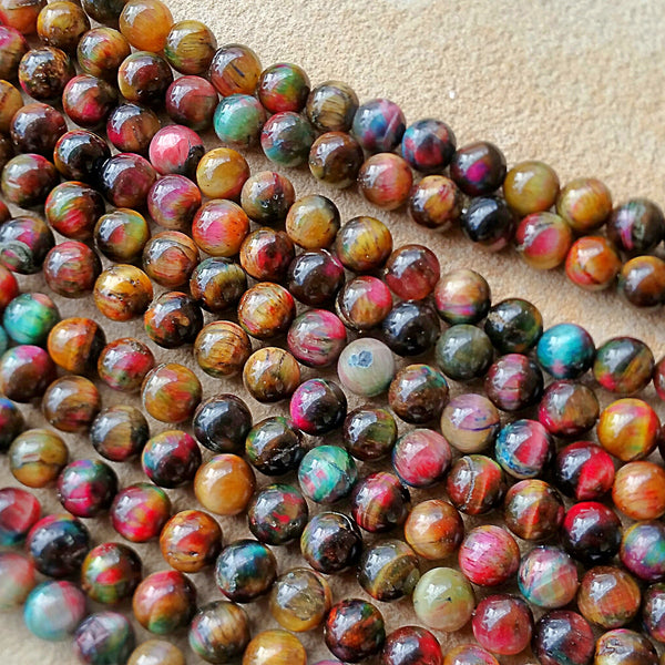 Tiger Eye M&Ms Round Beads - 8mm