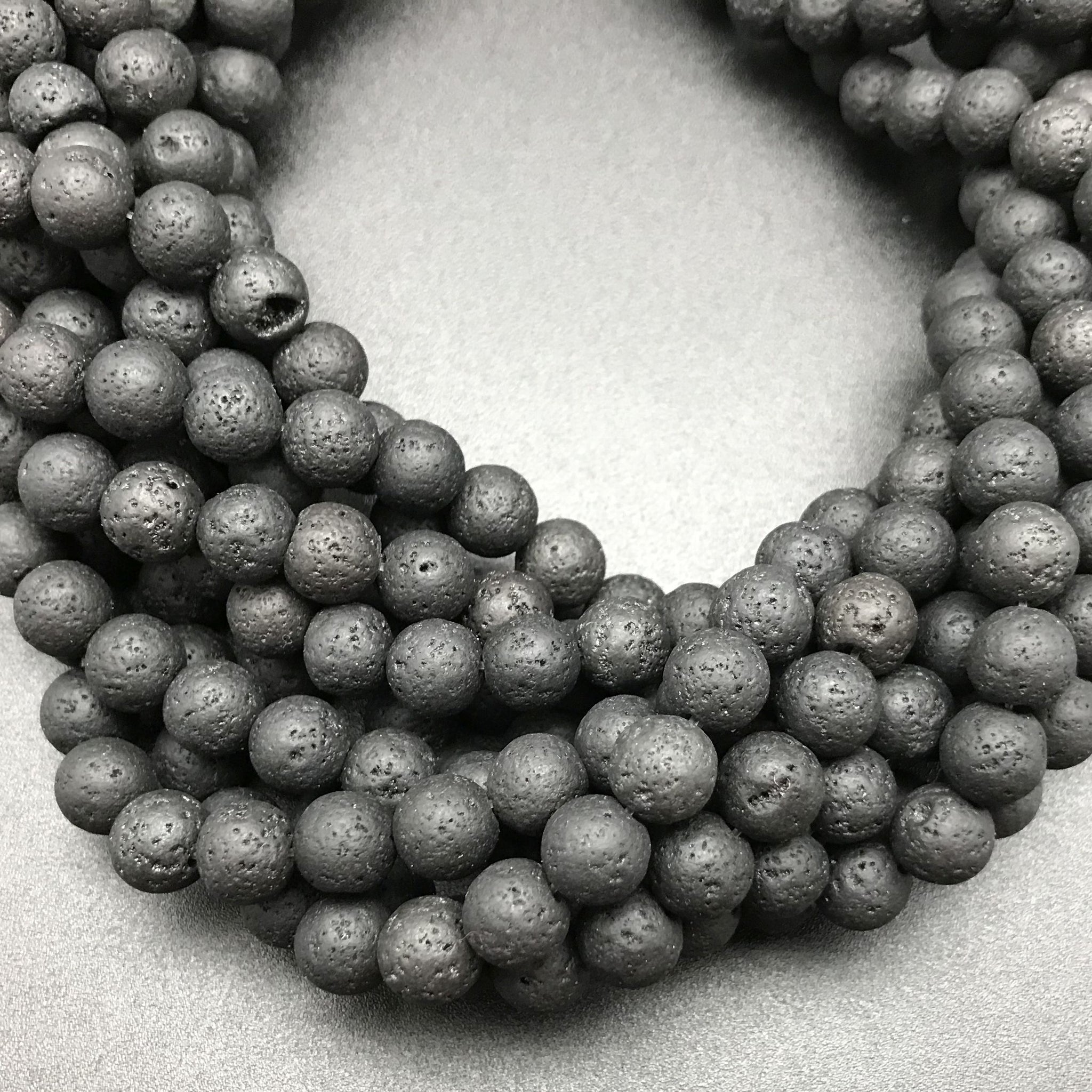 Black Lava 8mm Round Beads