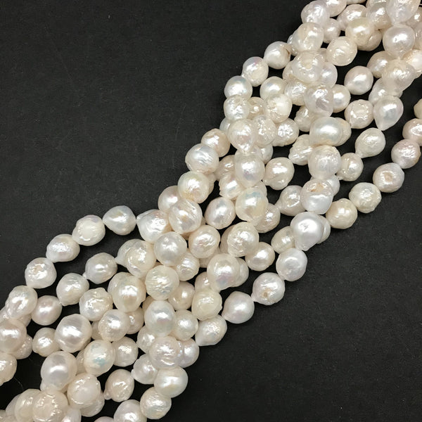 Pearls, Rosebud Baroque White, 10-12mm