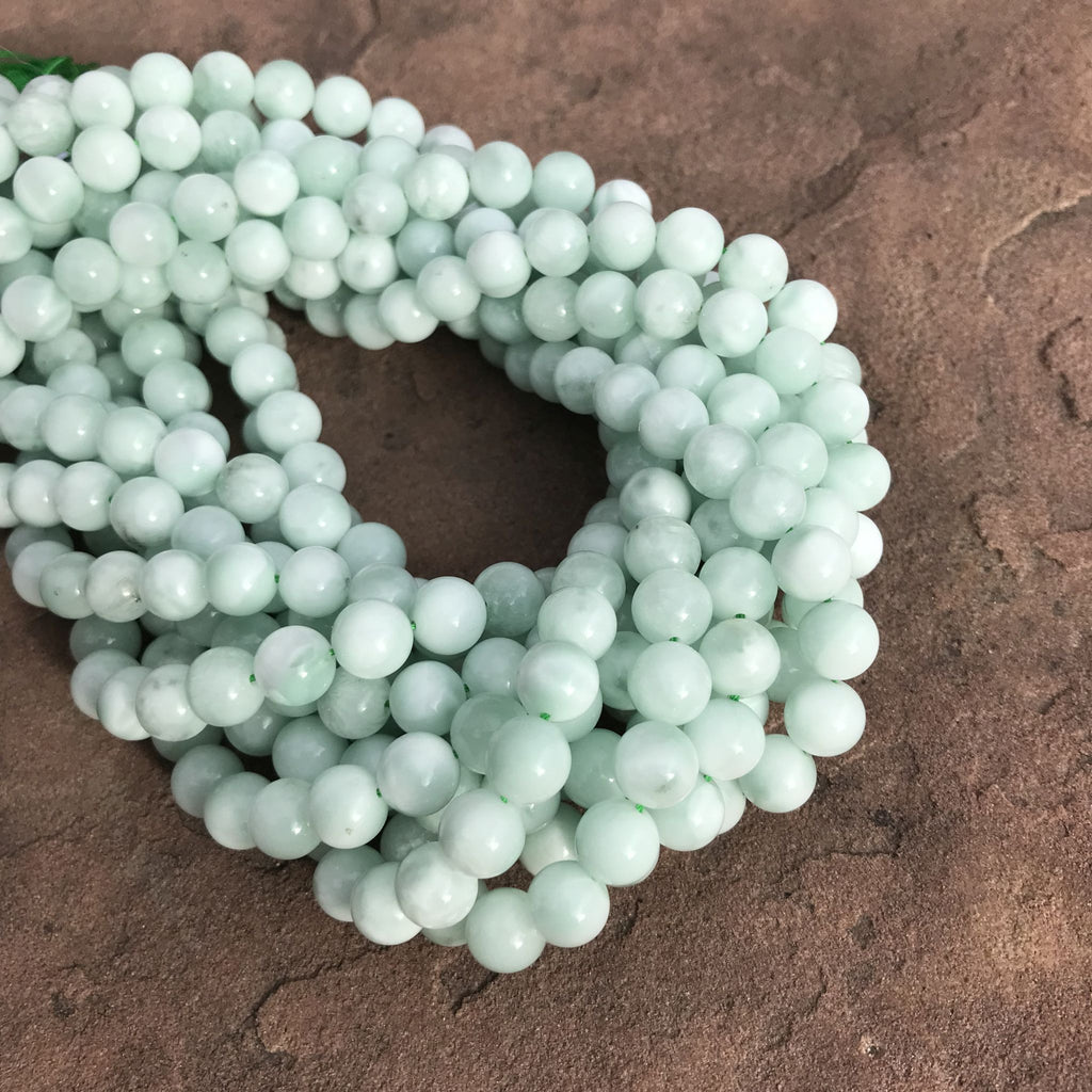 15 IN Strand 8.5 mm Turquoise and Green Agate Natural Round Smooth