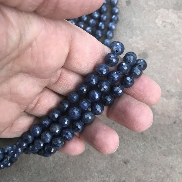 Sapphire Faceted 8mm Beads