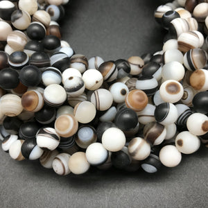 Montana (Pale) Agate Round Beads - 8mm, Nomad Bead Merchants