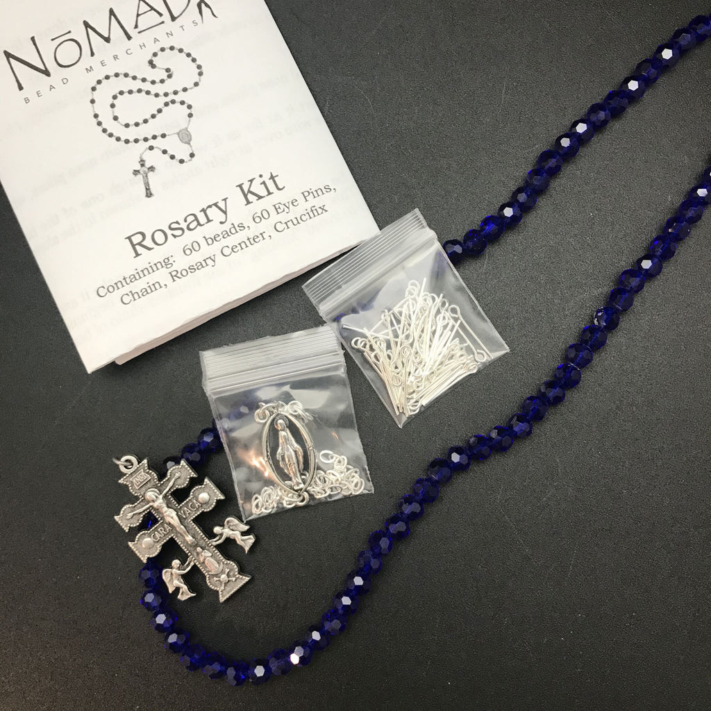 Rosary Kit: Cobalt Crystal – Nomad Beads